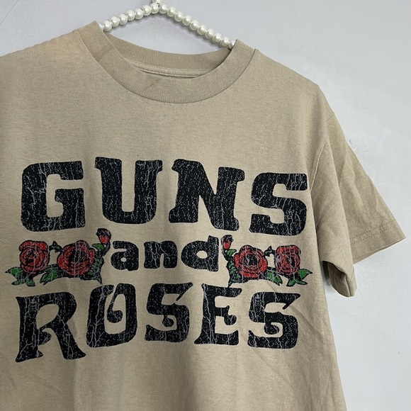 pacsun x Guns And Roses Tan Short Sleeve band T-shirt sand storm tan new w tag - Picture 3 of 5